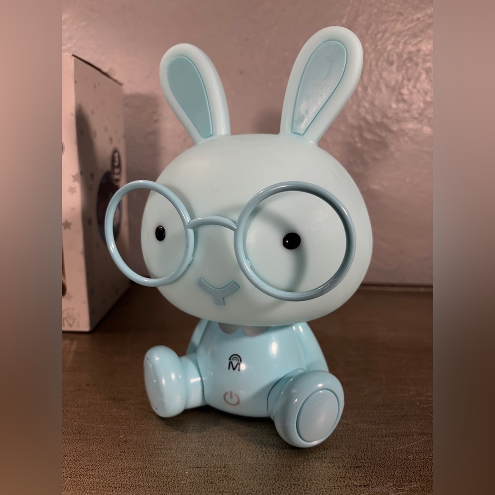 Cute Rabbit Lamp with Glasses Touch Sensor(Eye Protection)Cartoon Night Light - Picture 14 of 16